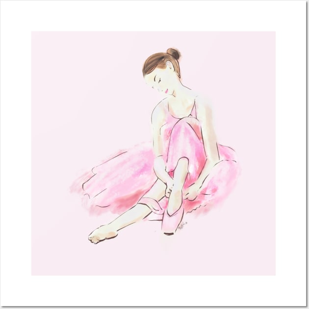 Pink ballet dancer Wall Art by Mimie20